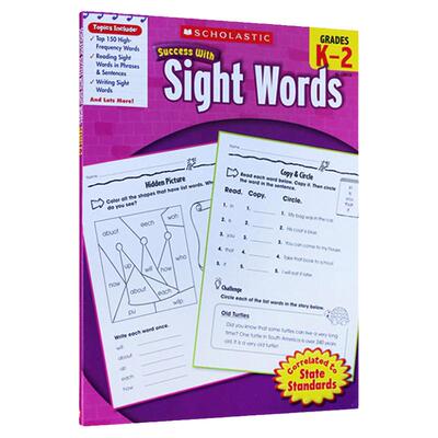 Scholastic Success With Sight Words Grade K-2 常见词练习册 英文原版 学乐成功系列 美国进口小学英语教材 SightWords高频词