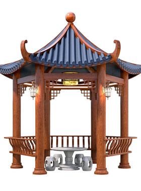 古建铝合金凉亭六角遮阳亭