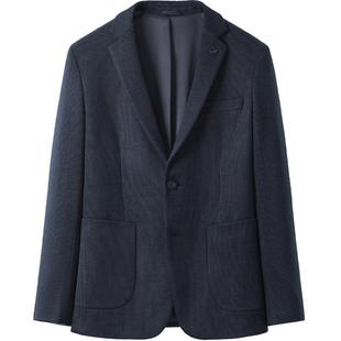HLA/海澜之家绒感弹力休闲西服秋冬修身平驳领加厚商务通勤外套男