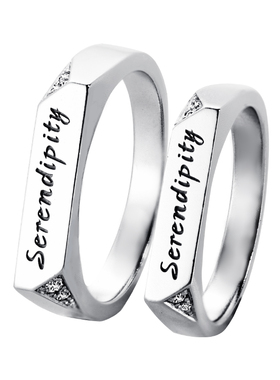 999足银情侣对戒手工定制镶钻