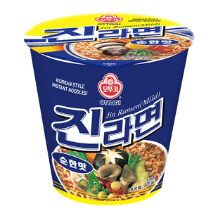 韩国进口OTTOGI不倒翁金拉面杯面原味辣味韩式方便面桶装速食泡面