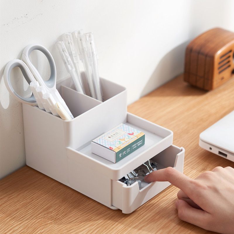 文件收纳盒桌面办公用品收纳整理框套装文件叠加抽屉式多层A4纸可