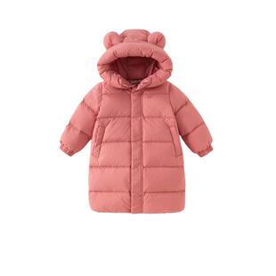 戴维贝拉儿童长款羽绒服男童女童防寒服冬季三防外套宝宝新款童装