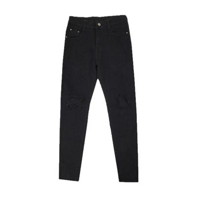 网红一字破洞修身小脚痞帅九分裤