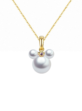 珍珠米奇项链女本命年金