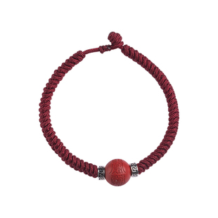 福一方朱砂红绳男女手链文哲守岁回字纹情侣款手链本命年属马礼物