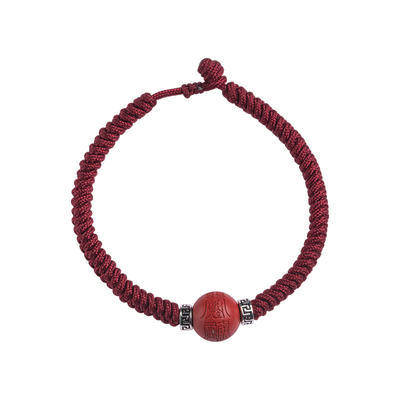 福一方男女编织朱砂本命年红绳