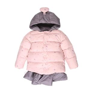 韦氏韩版中小女童冬季保暖加厚儿童羽绒服印花甜美短款白鸭绒外套