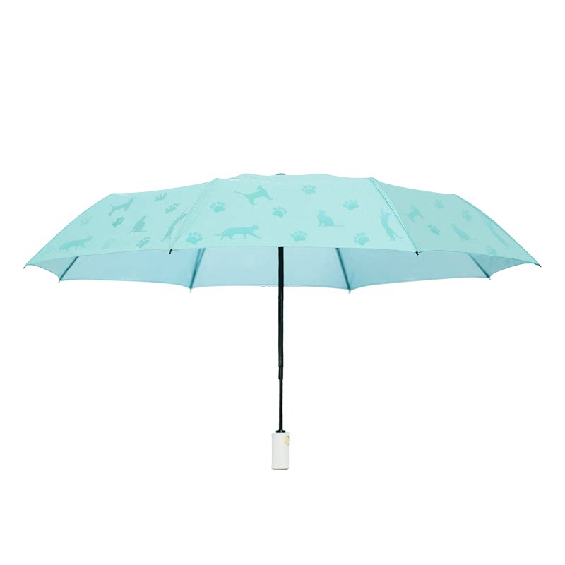 呦全遮黑胶遇水显猫晴雨两用伞