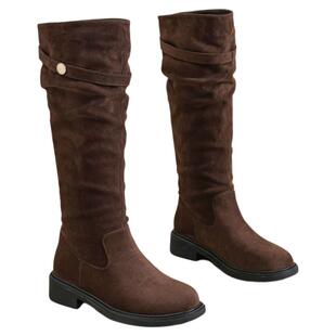 星期六长马丁靴女2025新款秋冬复古流苏堆堆骑士靴不过膝显瘦长靴