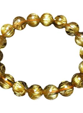 钛晶手串猫眼天然巴西金发晶手链