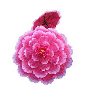 成人大型演出舞蹈牡丹花伞学生运动会开幕式道具儿童表演手拿花伞