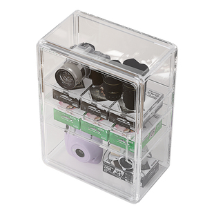 拍立得相机收纳盒桌面ccd数码相机微单防尘柜镜头配件相纸置物架