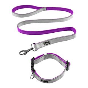 中型犬尼龙反光牵引狗绳狗脖套项圈柴犬柯基边牧西高地哈士奇萨摩