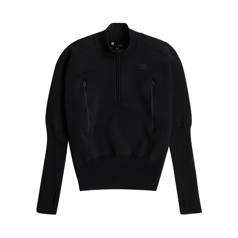 半拉链开合针织毛衣gstar