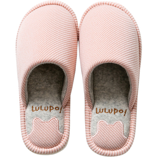 日式包头慈溪棉拖鞋男士女款春秋布家居家用室内防滑情侣一对冬天