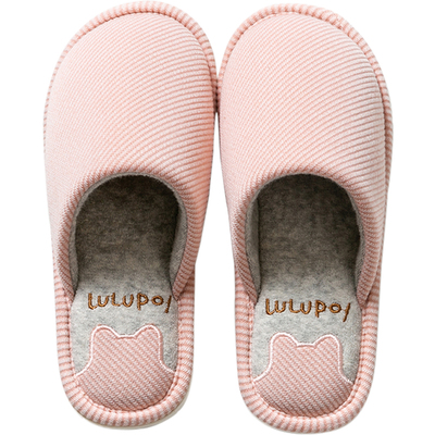 家居室内棉拖鞋保暖亚麻防滑情侣