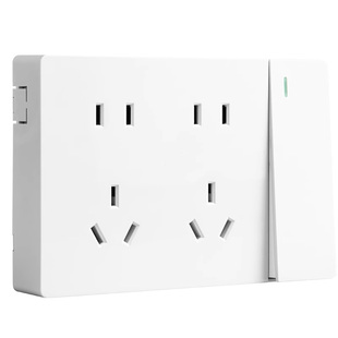 十孔插座明装带开关一开10孔插座超薄家用墙壁明线明盒双五孔面板