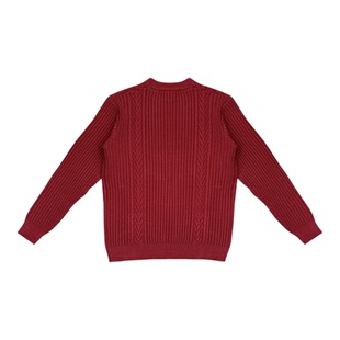 【蕉伦】缆绳花纹重工圆领毛衣抗起球秋冬提花长袖男士针织衫宽松