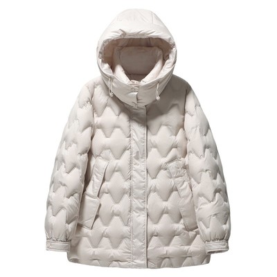 胖mm时尚90白鸭绒羽绒服外套女冬