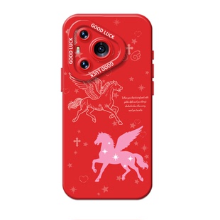 Horse成双适用华为pura70手机壳mate80promax马年nova14新款13新年12荣耀500本命年400小众300挂绳x60红色50