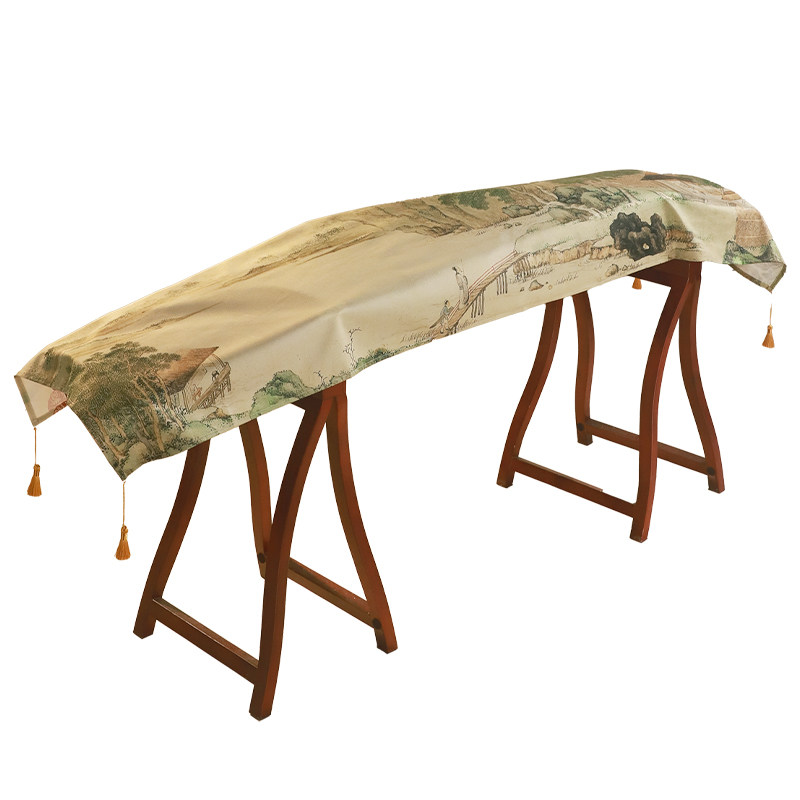 中国风古筝防尘罩新中式防尘盖布通用绒布古筝罩琴披遮尘布琴罩