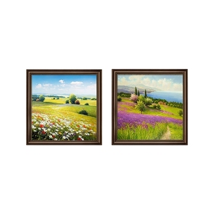 餐厅装饰画美式饭厅背景墙油画客厅壁画田园欧式高档挂画2025新款