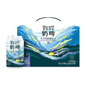 西牧天山新疆特色啤酒饮料乳酸菌风味气泡牛奶饮品奶啤300ml*12罐