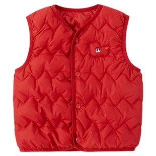 嘟嘟家宝宝马甲儿童新年衣服红色男童女童冬季喜庆背心婴儿坎肩潮