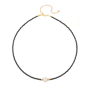 Moment 夜之华尔兹 黑尖晶石珍珠黑色项链锁骨链choker颈链甜酷女