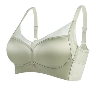 轻奢缎面蕾丝桑蚕丝7A抗菌无痕内衣B中厚杯2cm收副乳超聚拢文胸罩