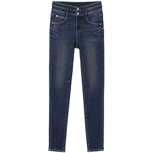 【保暖复合绒】Miss Sixty25冬款牛仔裤双扣加厚小脚铅笔加绒裤子