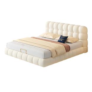 帕沙曼奶油风悬浮床泡芙卧室1米8双人床布艺公主棉花糖床政府补贴