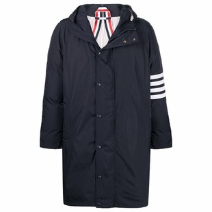 [24期免息]THOM BROWNE 男士四条纹连帽可拆卸背带羽绒服外套