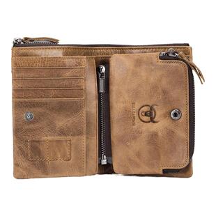 牛船长真皮复古钱包头层牛皮多卡位大容量可拆分钱夹男零钱包卡包