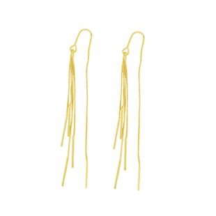 「流沙」长款流苏金色耳线耳环蚊香盘耳夹新中式简约耳钉耳饰轻奢