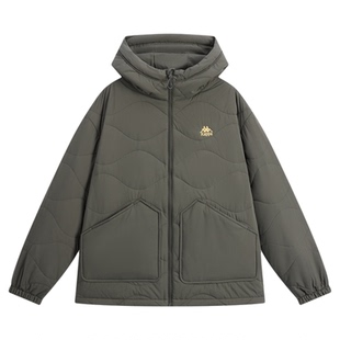 Kappa卡帕背靠背棉服男女2026新款冬季情侣加厚保暖连帽棉衣外套