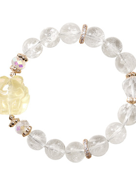 【普陀山官方】白水晶九尾狐手链