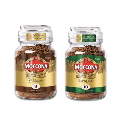 荷兰摩可纳咖啡8号10号学生美式咖啡冻干moccona速溶黑咖啡粉
