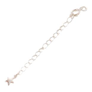 铜包银保色延长链尾链带弹簧扣圆扣头长约6.5cmdiy手链项链配件