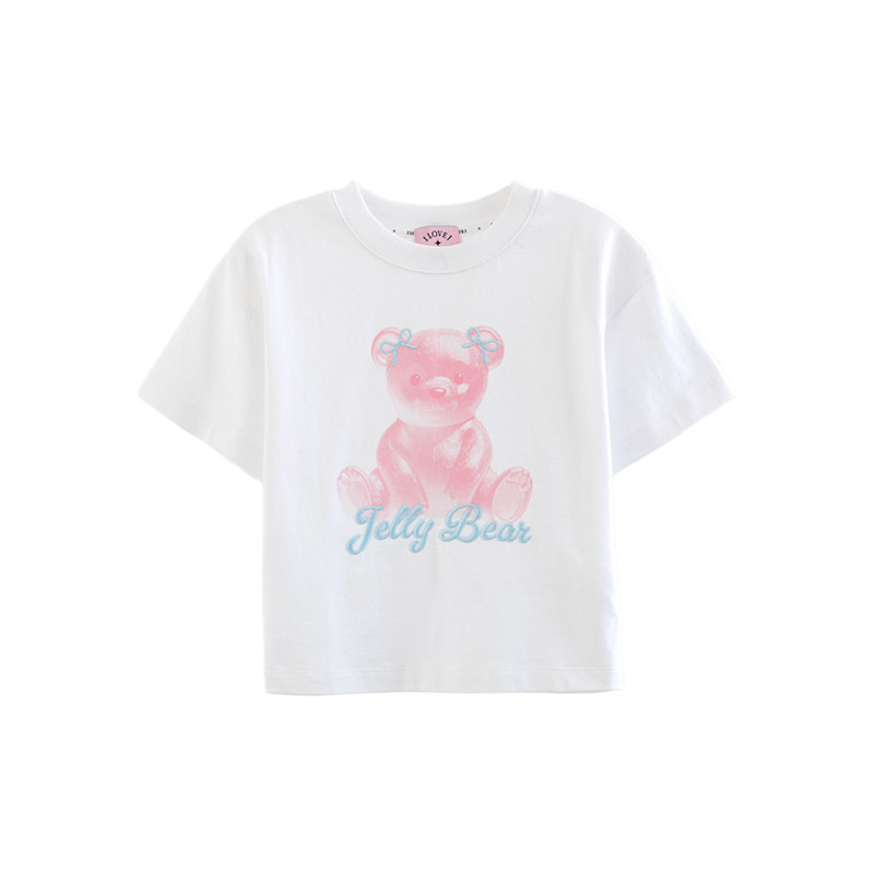 两色可选】ILOVEJ女童小熊短袖T