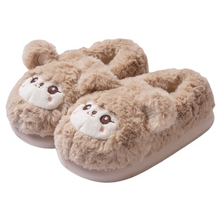 卡通羊羊棉拖鞋女士2025新款室内包跟防滑保暖厚底毛绒棉鞋女外穿