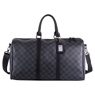 潮牌男士旅行包皮质健身包短途