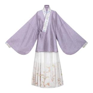 花朝记|兰韶|明制汉服马面裙花鸟裙对穿交短衫绣花妆花传统日常