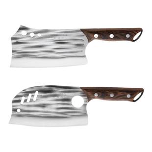 龙德利锤纹锻打海豚刀锋利斩骨刀杀鱼刀厨房砍骨头刀具菜刀家用刀