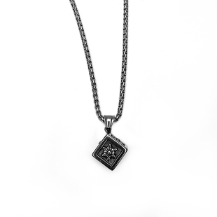男项链潮搭配衣服原创设计方块街头复古港风潮酷链子钛钢不褪色