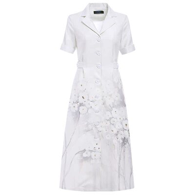 复古优雅衬衫裙茶歇裙优雅