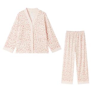 睡衣女款冬加厚牛奶绒豹纹海岛绒家居服冬季珊瑚绒秋冬薄绒法兰绒