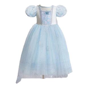 2024新款冰雪奇缘爱莎公主裙女童夏装艾沙裙子儿童生日礼服连衣裙