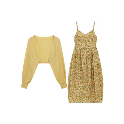 西町村屋简约韩系碎花套装女2026春新款休闲百搭内外套XABA10957